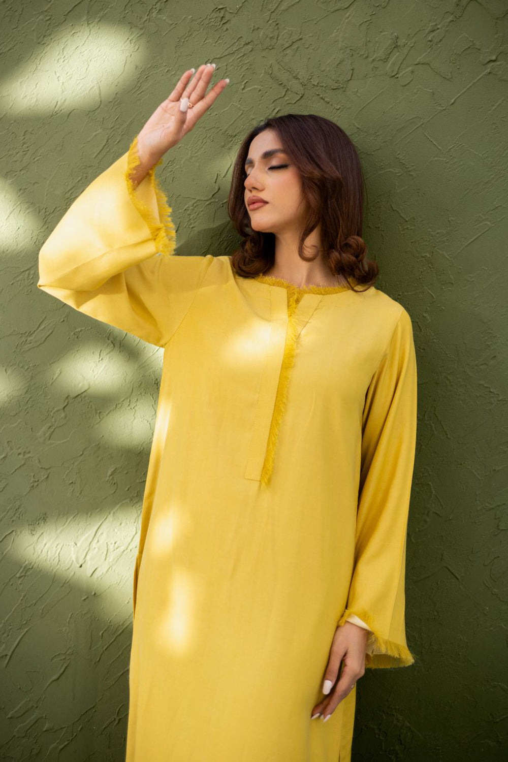 Khushboo & Pankaj Muted Marigold Fringe Kurta Set