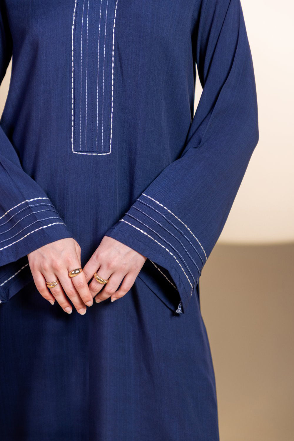 Khushboo & Pankaj Navy Blue Stitch Detail Kurta Set