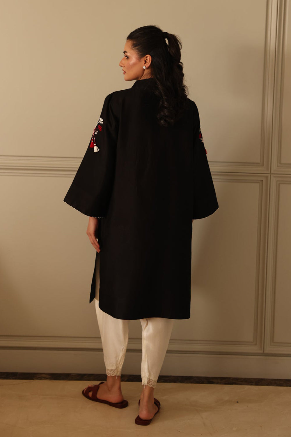 Khushboo & Pankaj Noir Bloom Embroidered Kurta Set
