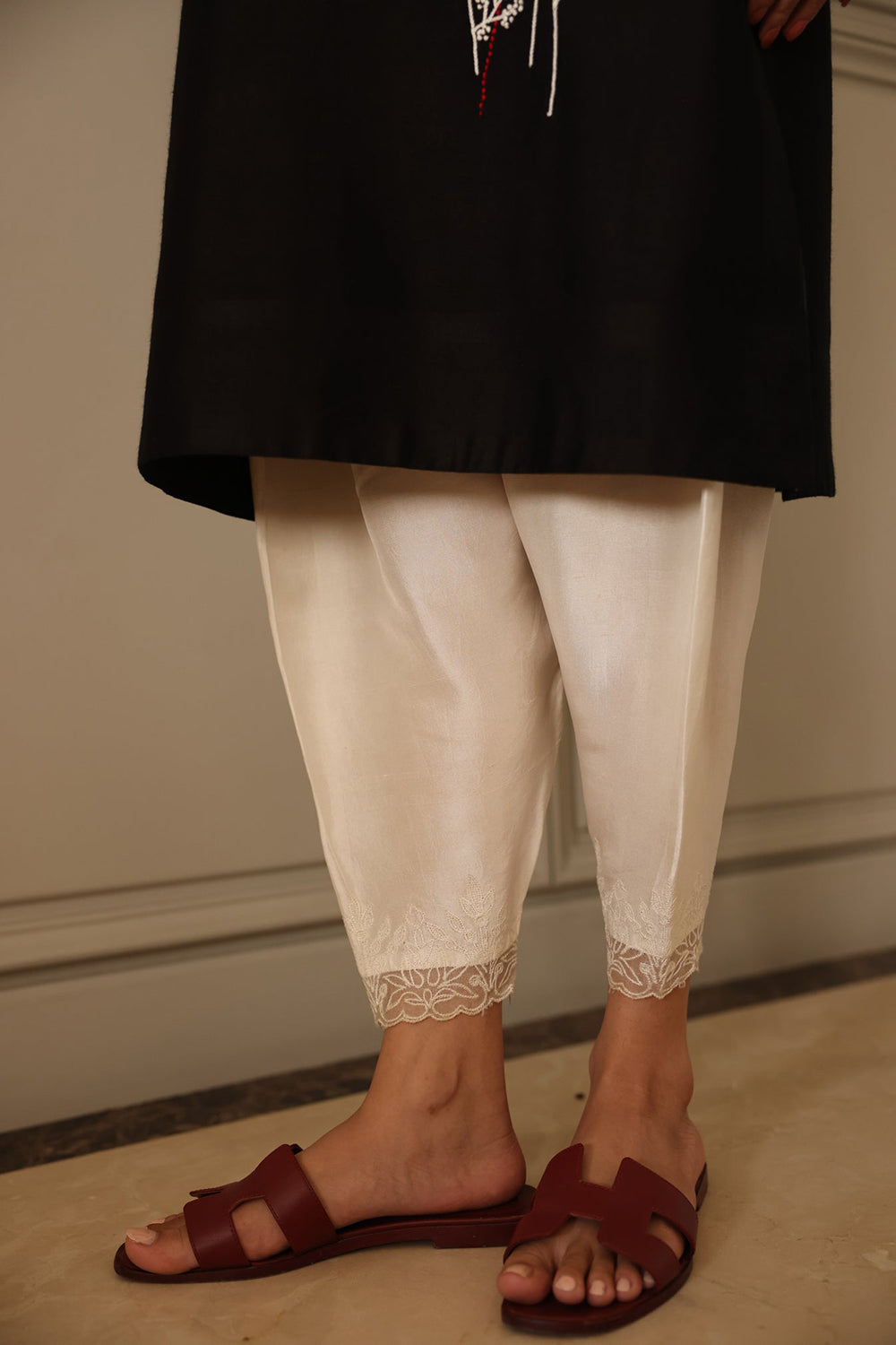Khushboo & Pankaj Noir Bloom Embroidered Kurta Set