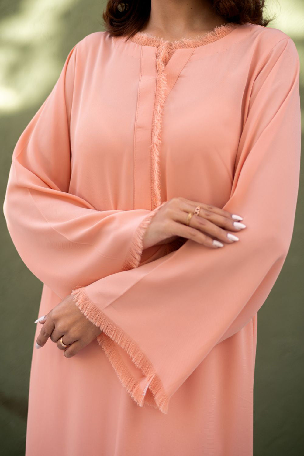 Khushboo & Pankaj Peach Blush Fringe Kurta Set