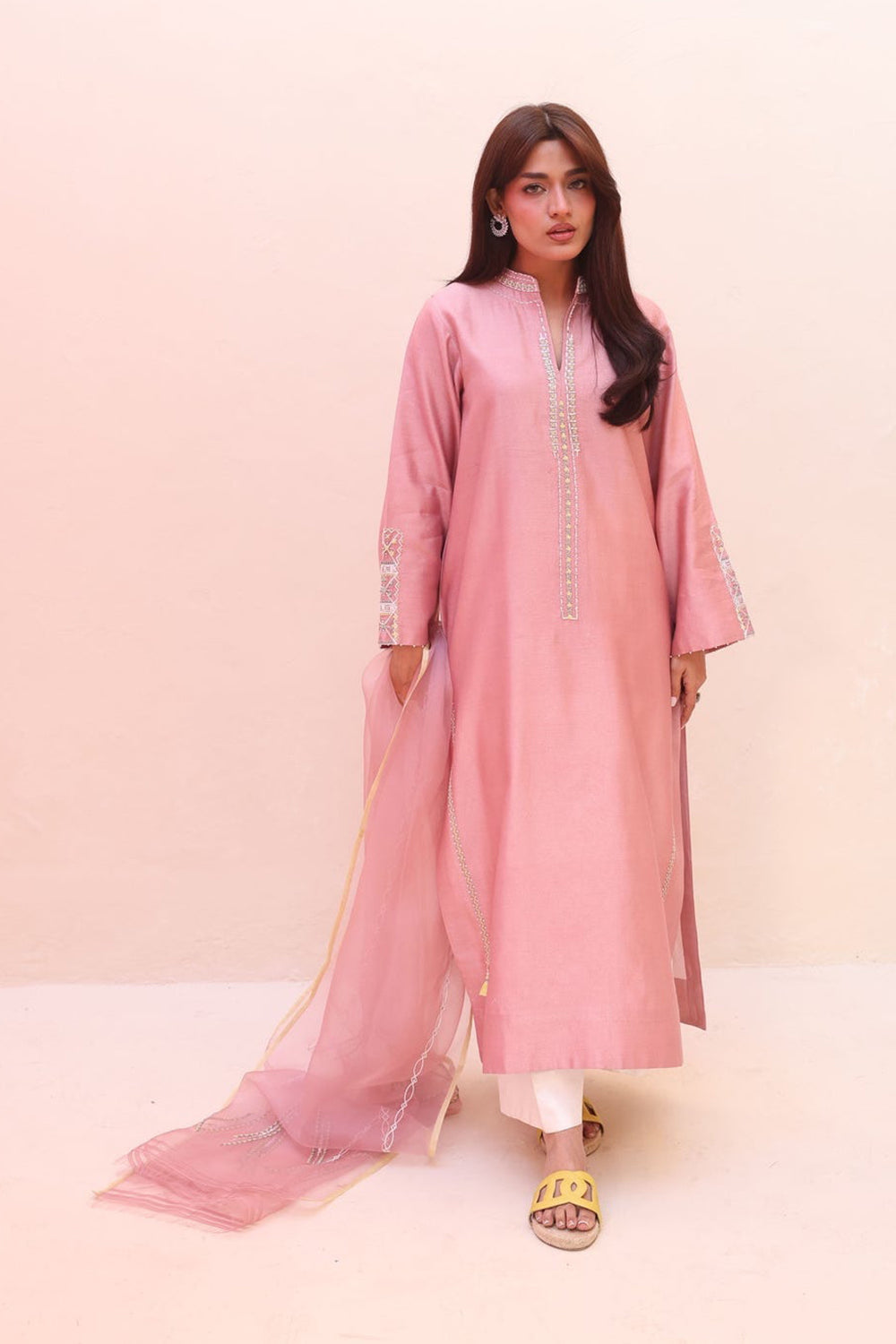 Khushboo & Pankaj Rose Blush Embroidered Kurta Set