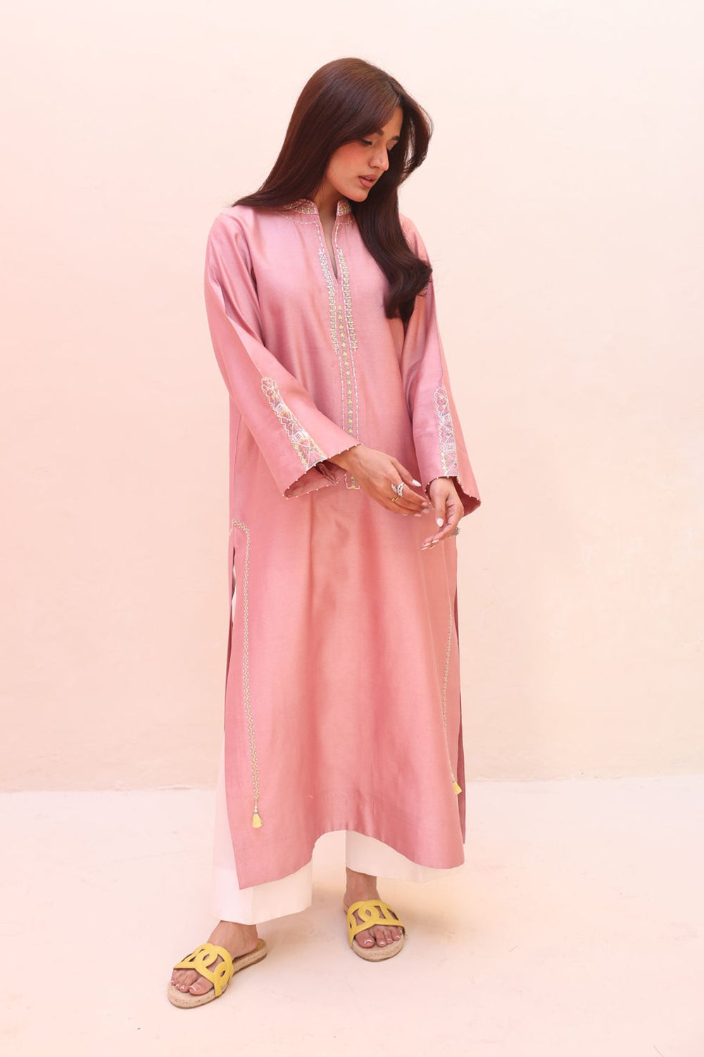 Khushboo & Pankaj Rose Blush Embroidered Kurta Set