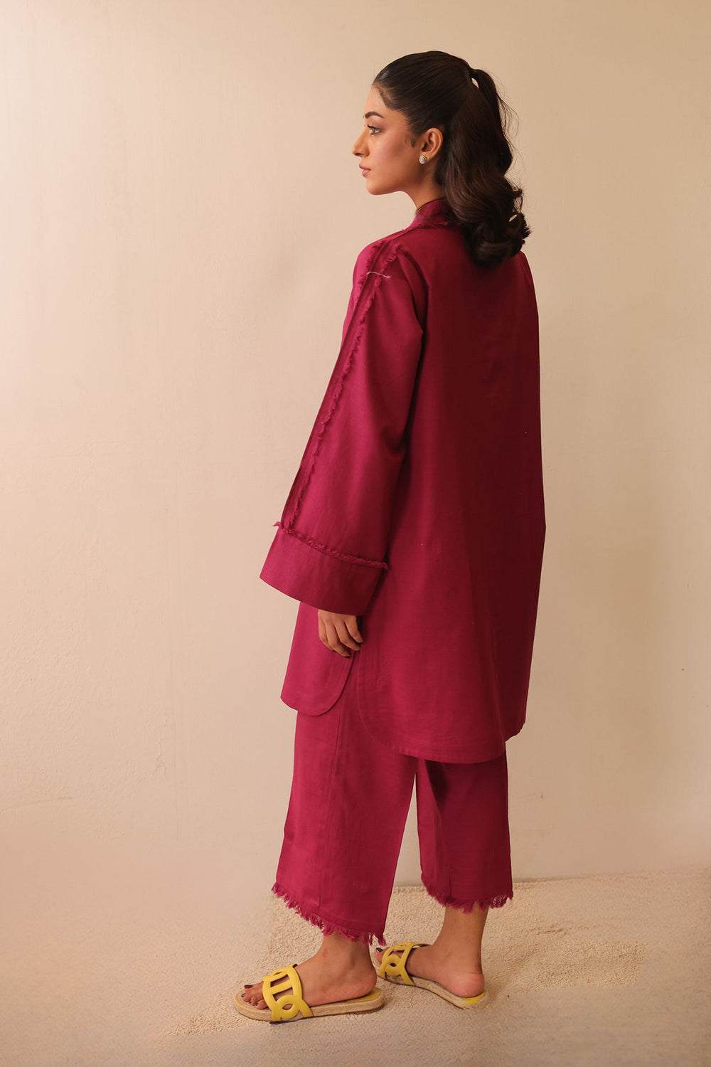 Khushboo & Pankaj Rosewood Raw Edge Co-ord Set