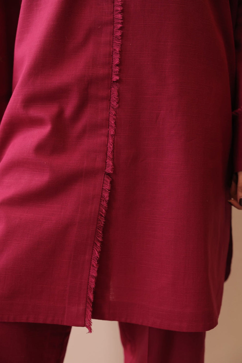 Khushboo & Pankaj Rosewood Raw Edge Co-ord Set