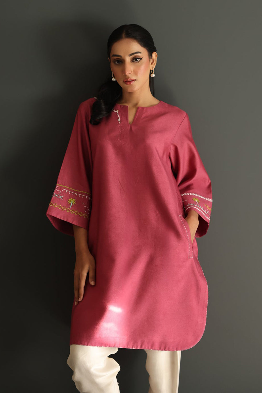 Khushboo & Pankaj Rustic Rose Handwork Kurta