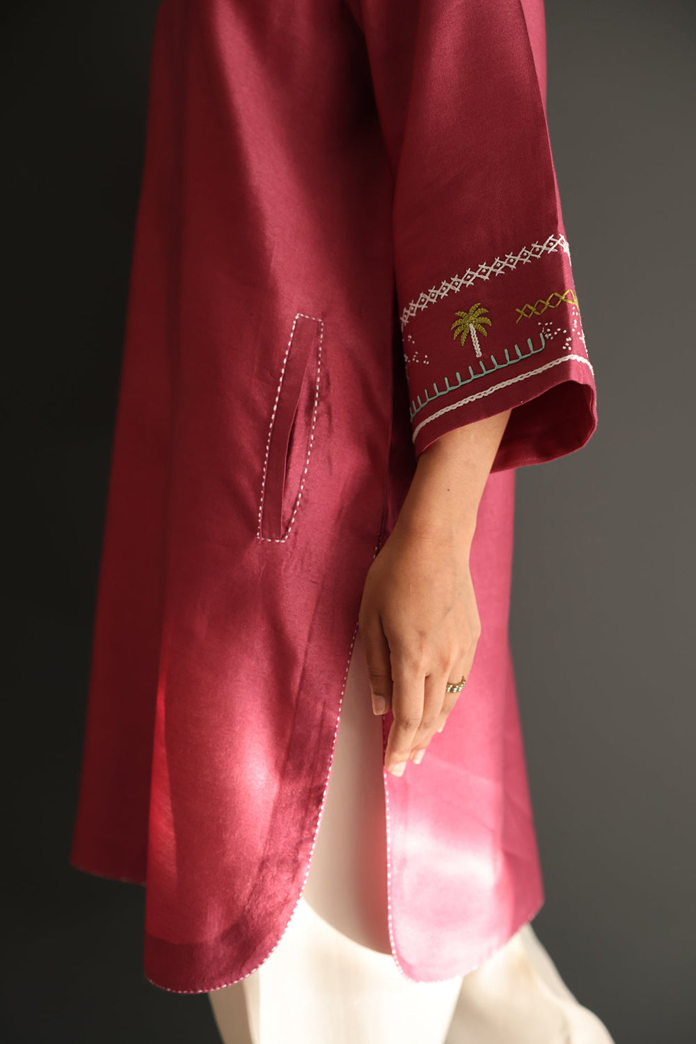 Khushboo & Pankaj Rustic Rose Handwork Kurta