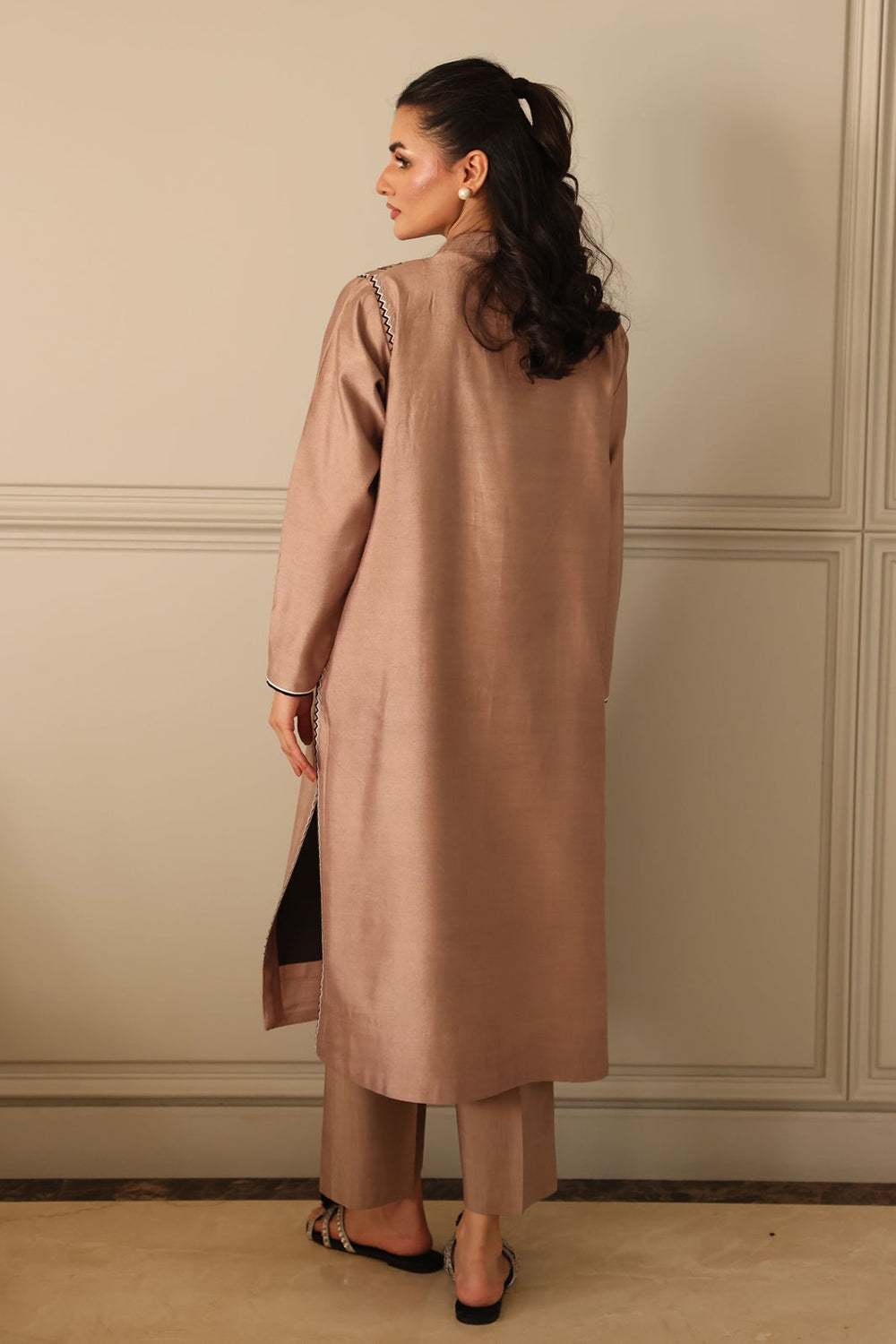 Khushboo & Pankaj Sandstone Kurta with Botanical Accents