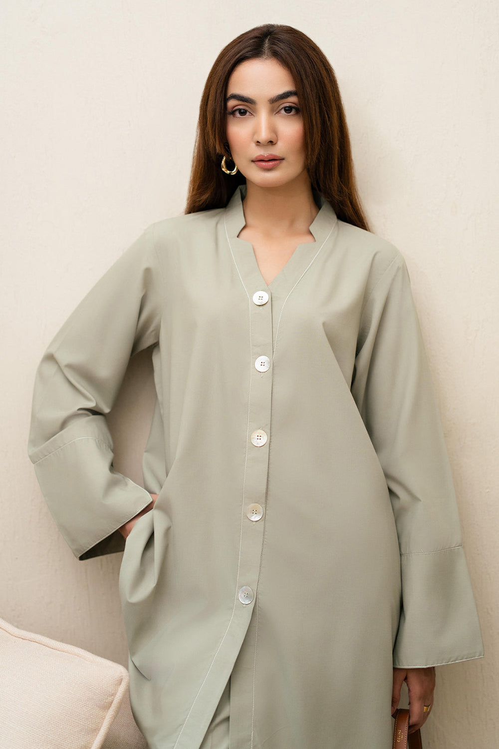Khushboo & Pankaj Stone Veil Cotton Tunic Co-Ord Set