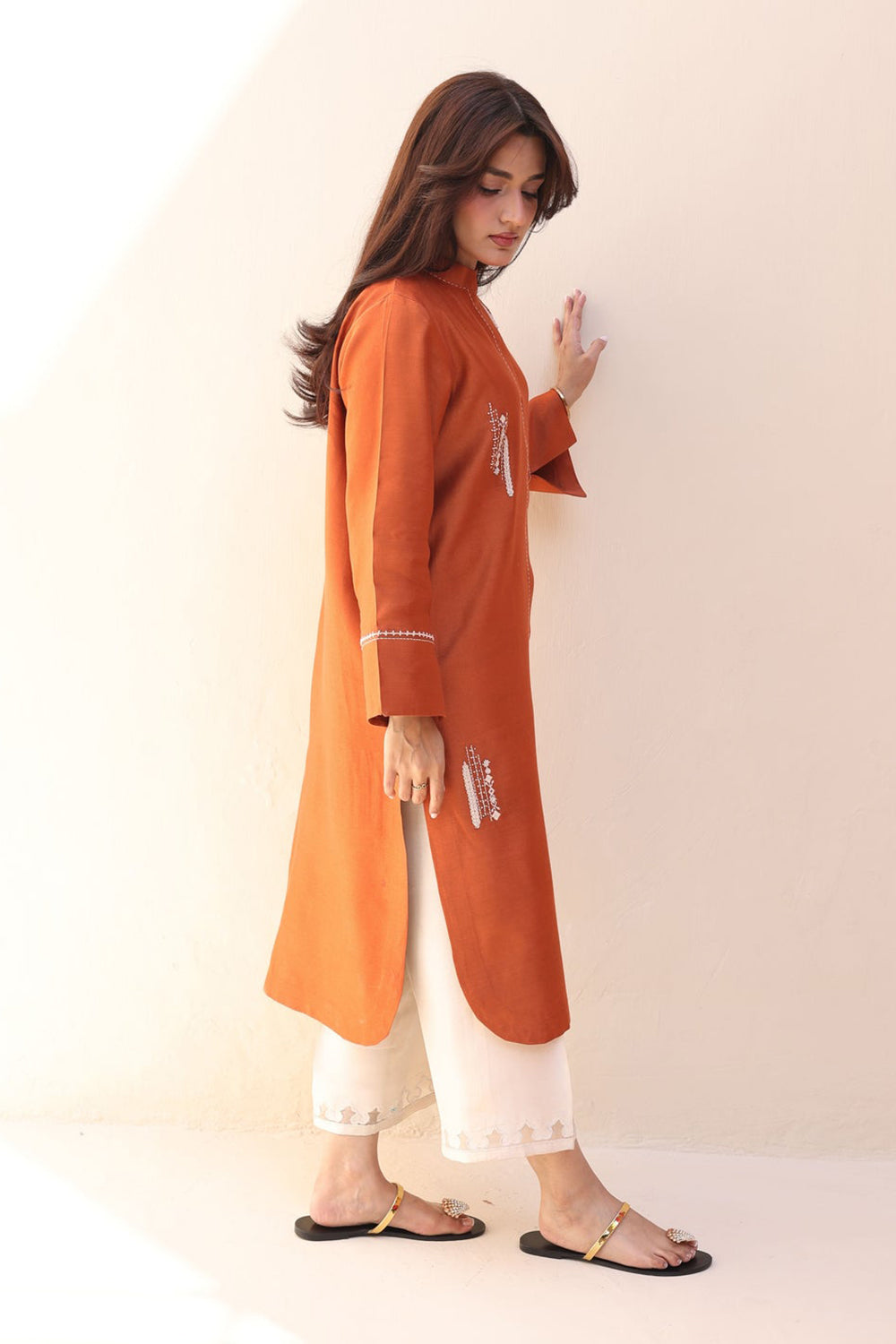 Khushboo & Pankaj Sunset Orange Straight Kurta Set