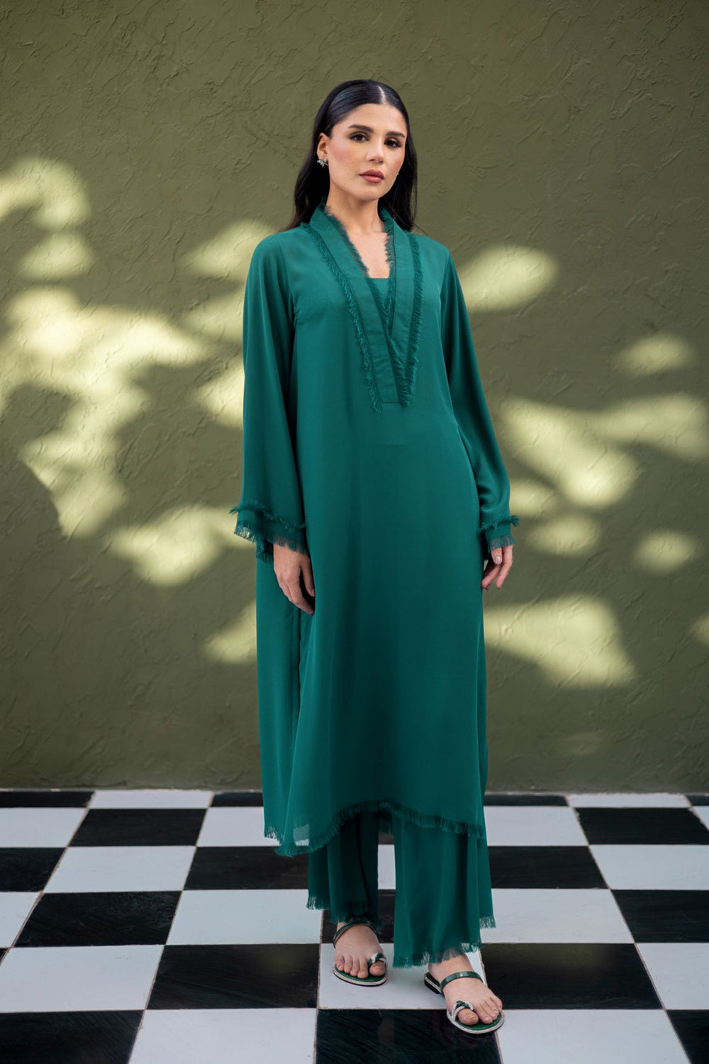 Khushboo & Pankaj Teal Tide Kurta Set
