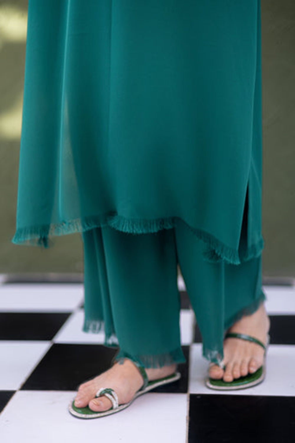 Khushboo & Pankaj Teal Tide Kurta Set