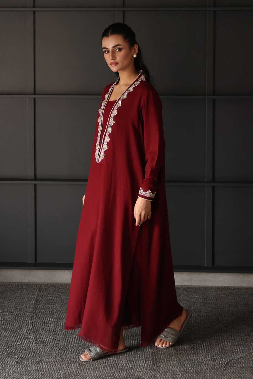 Khushboo & Pankaj Wine Red Statement Kurta Set