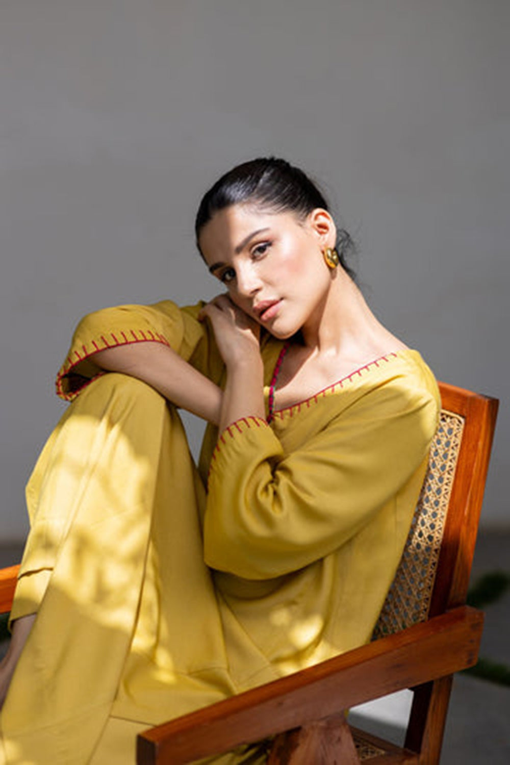 Khushboo & Pankaj Yellow Summer Kurta Set