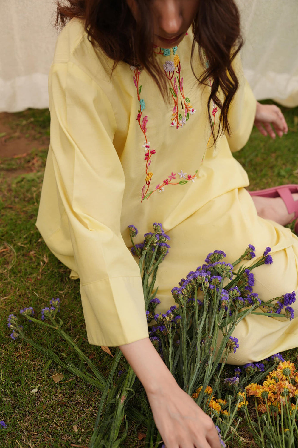 Khushboo & Pankaj Yellow Summer Kurta Set