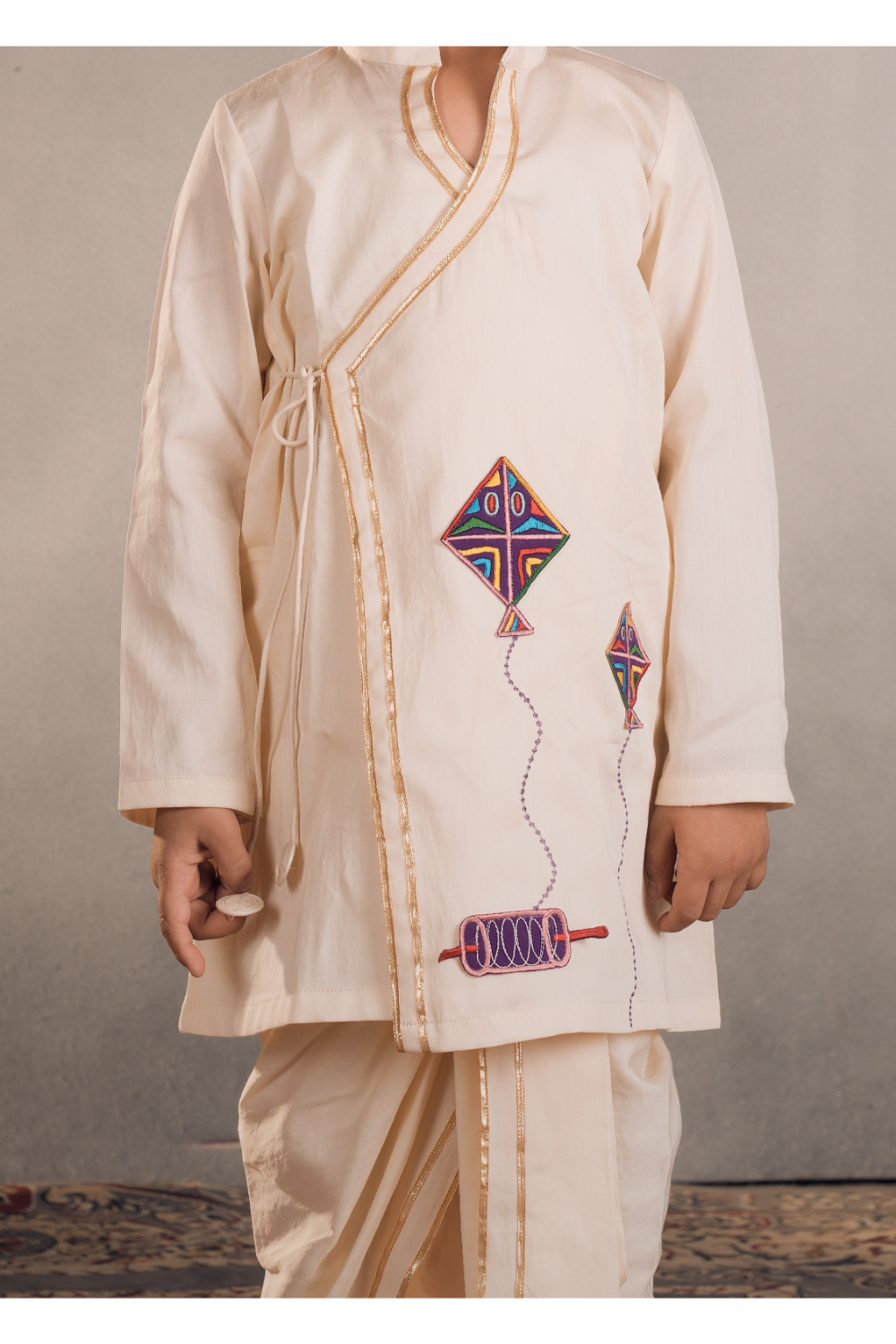 WHITE KITE DHOTI SET