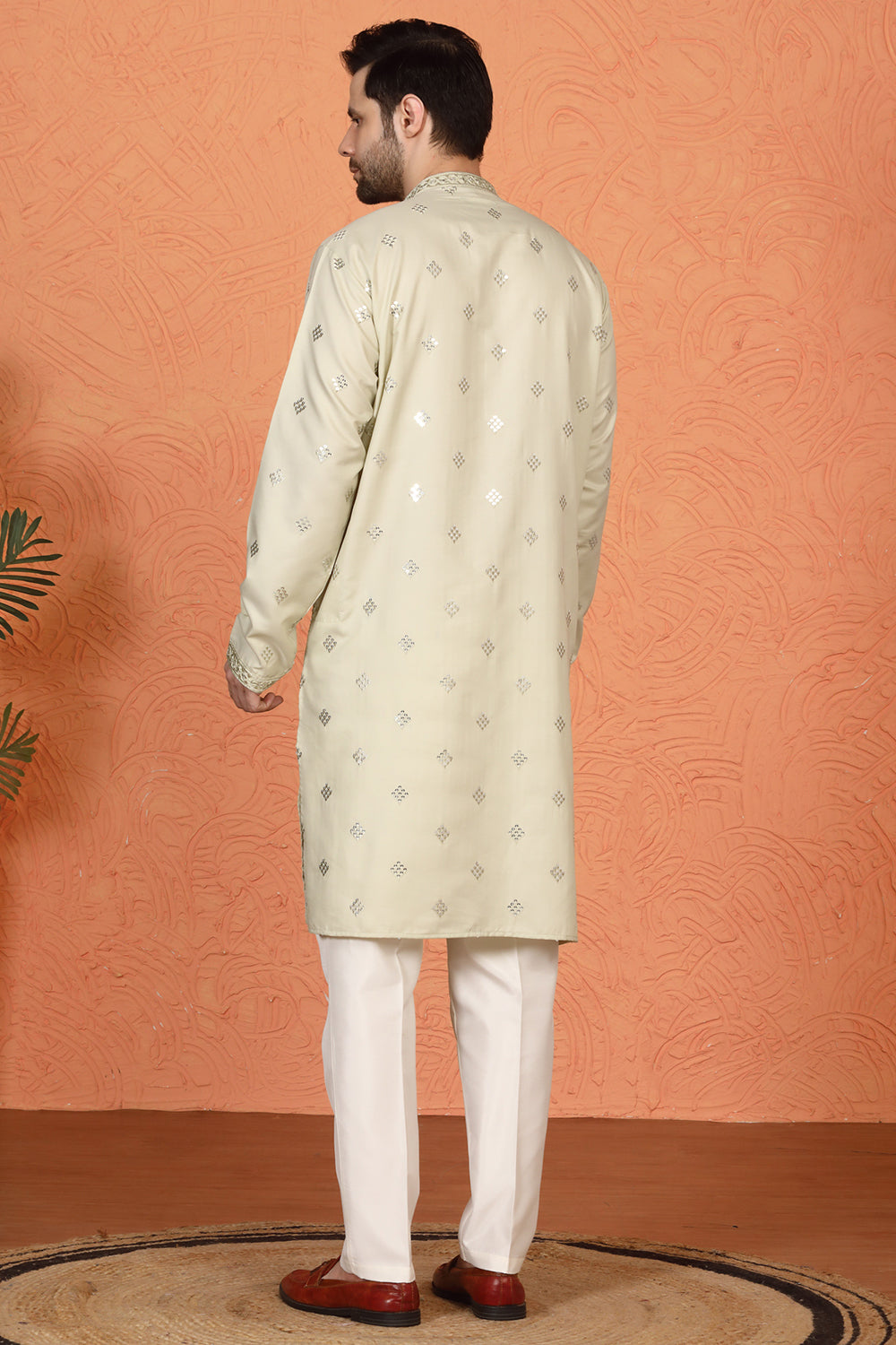 Krish Mirror  Embroidered Kurta with  Back Elastic Pants