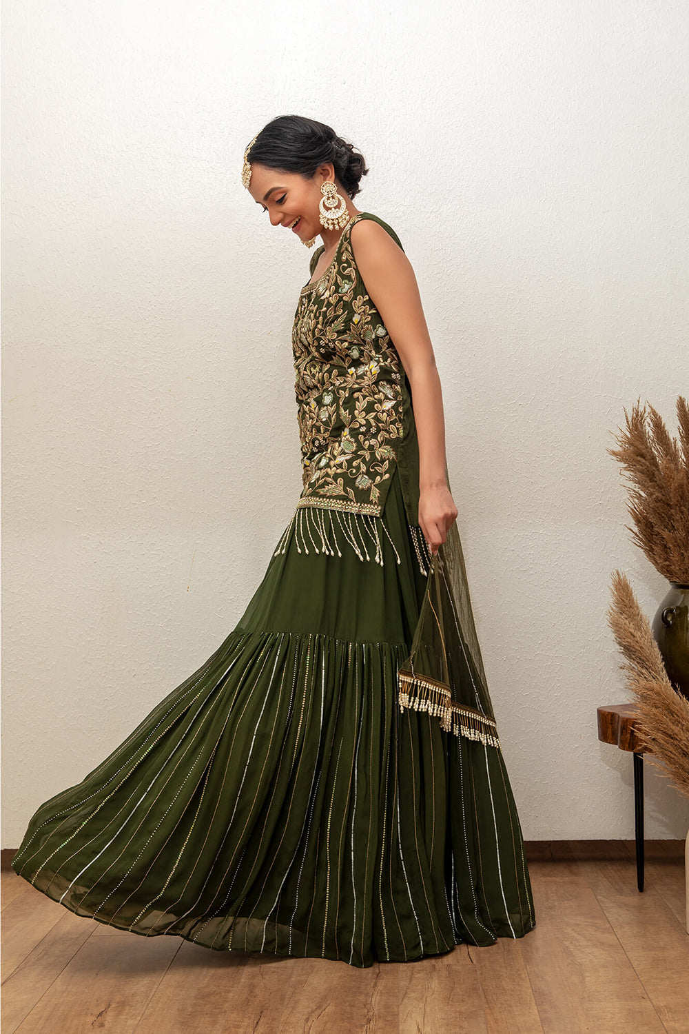 Lehnga With Long Shirt