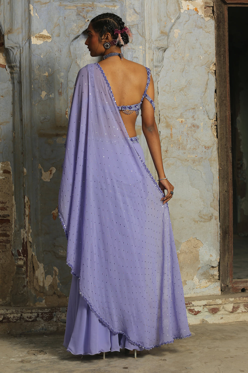 Lilac Drape Saree