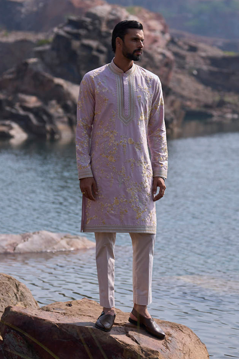 Lilac Flying Humming Bird Kurta Set