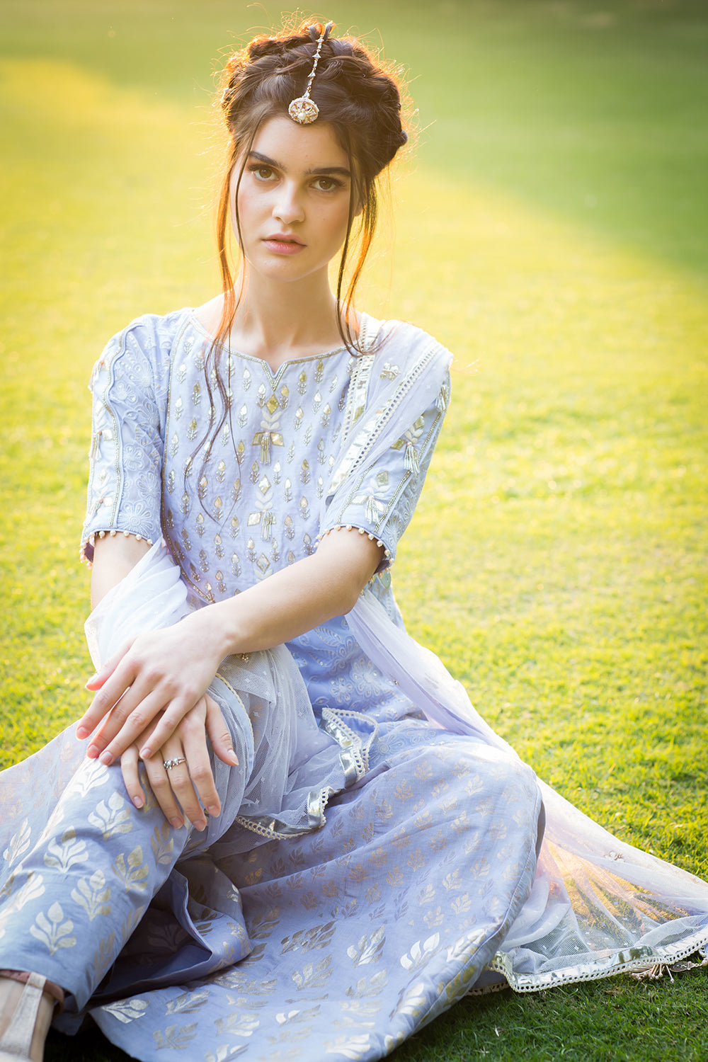 Lilac Kurta Sharara Set