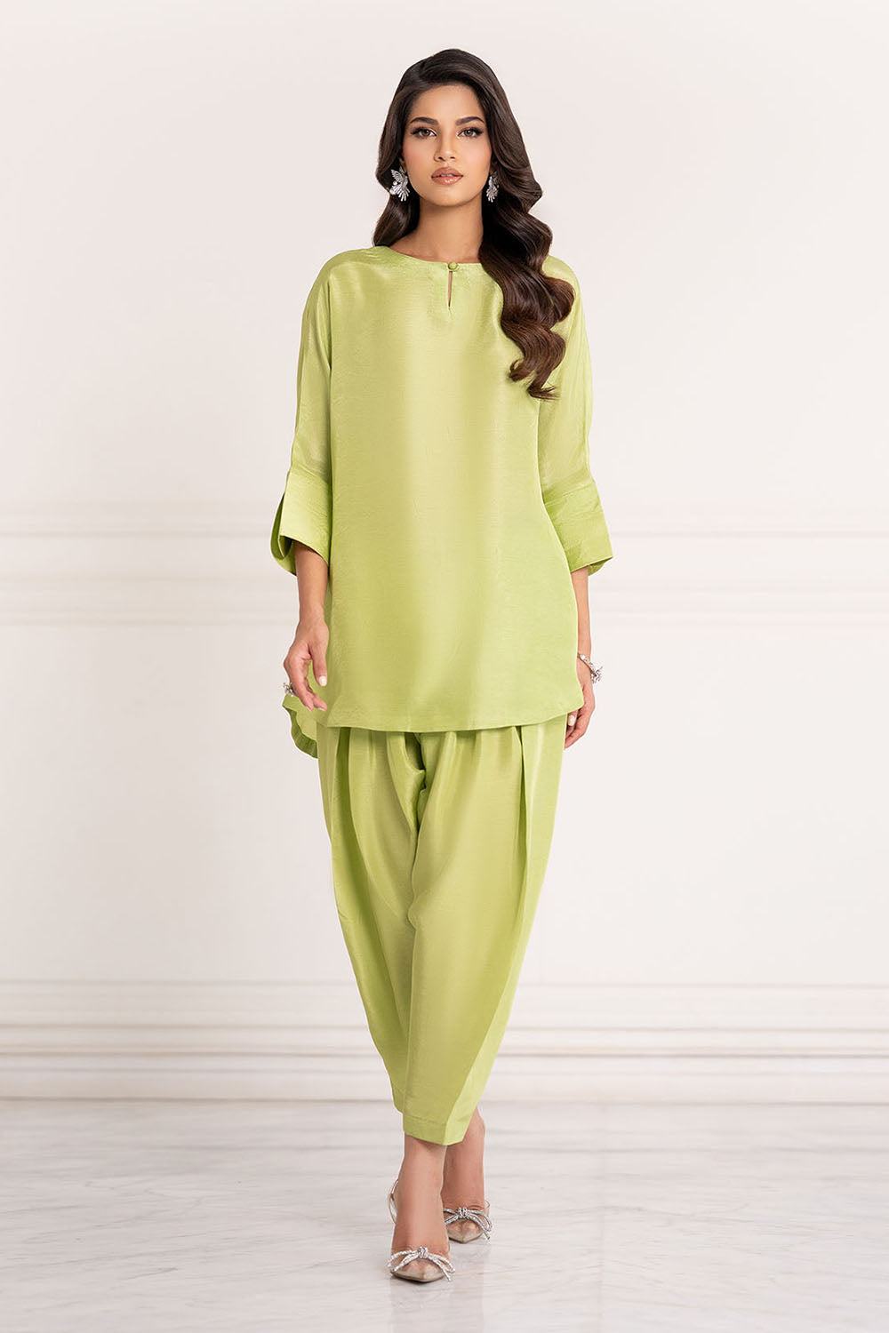 Lime Green Solid Co-Ord Sets