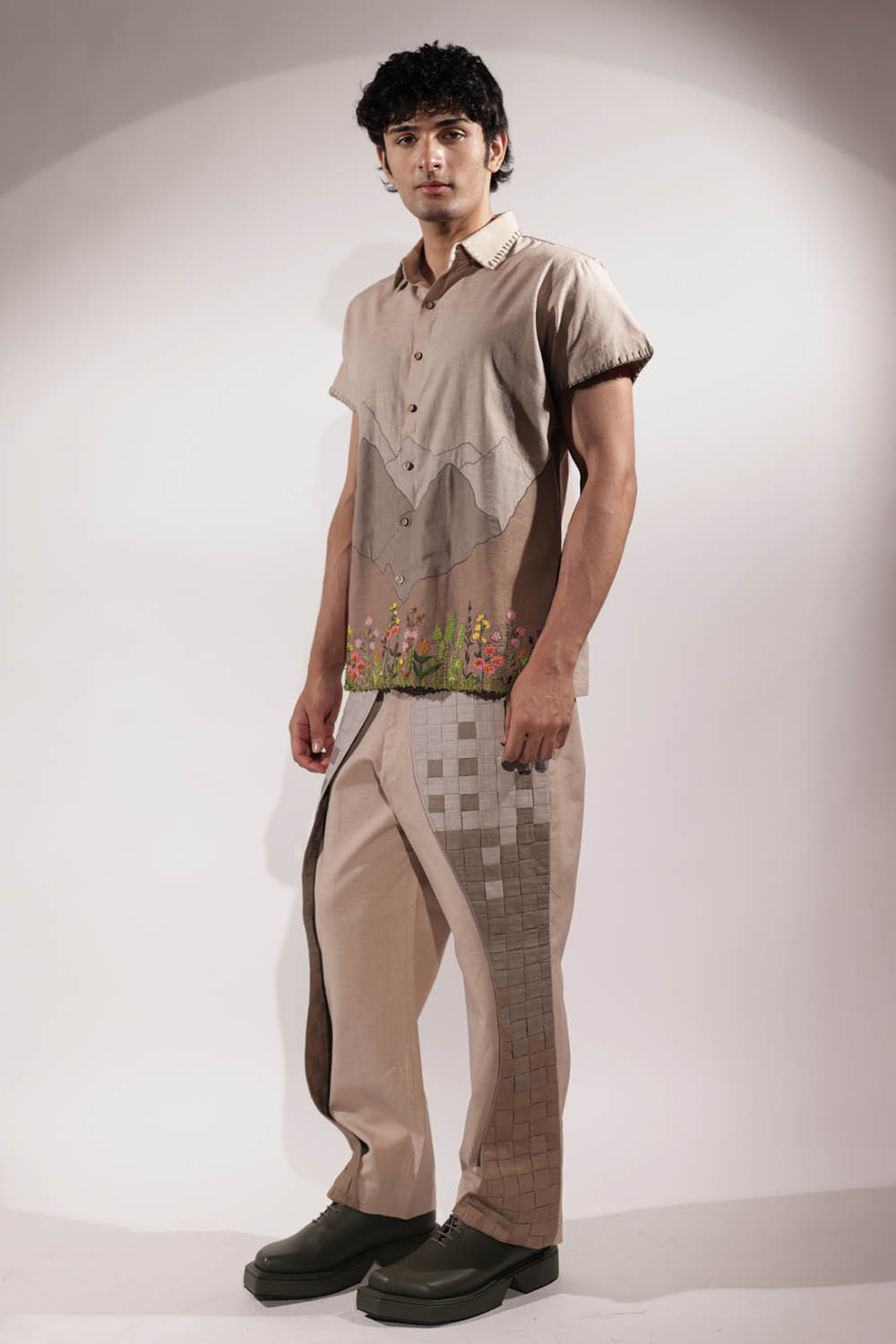 Linen Ombré Woven Flap Pants
