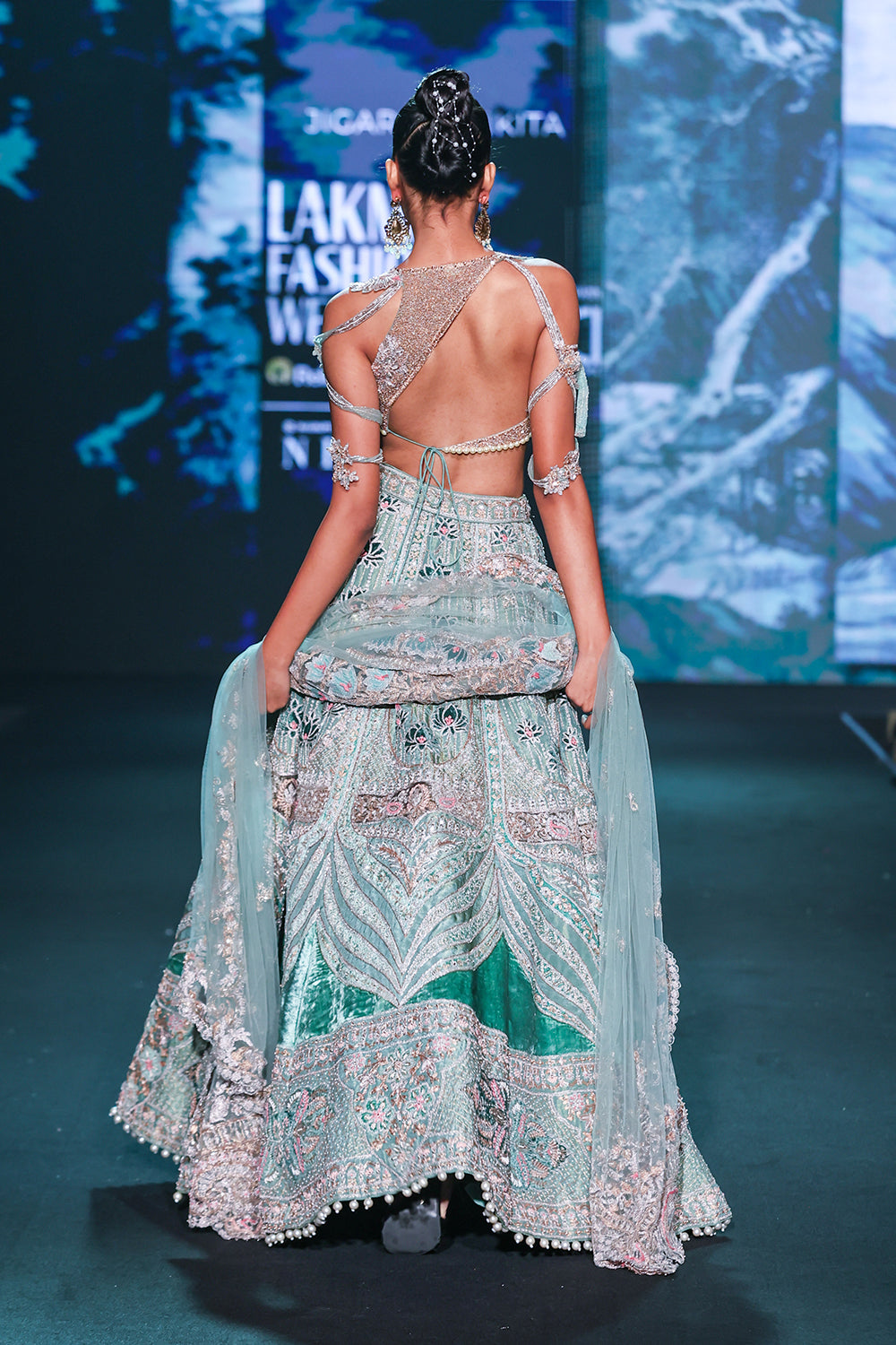 Lotus Teal Lehenga Set