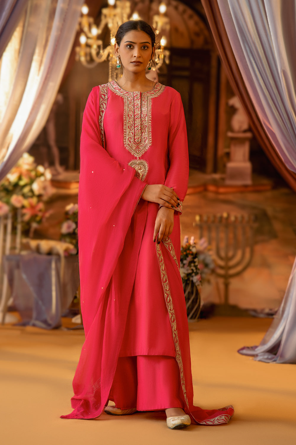 Magenta Straight Long Suit