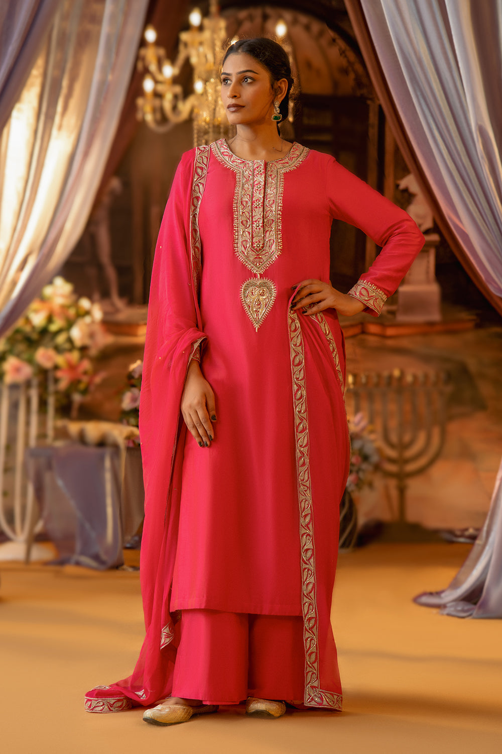 Magenta Straight Long Suit