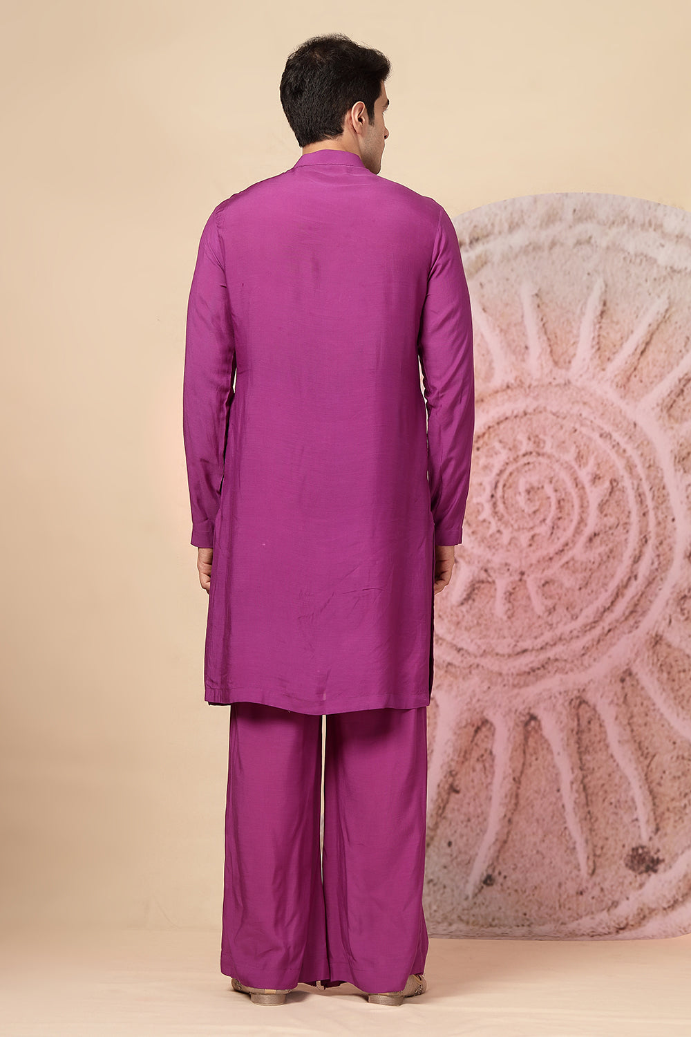 Mandarin Collar Purple Kurta