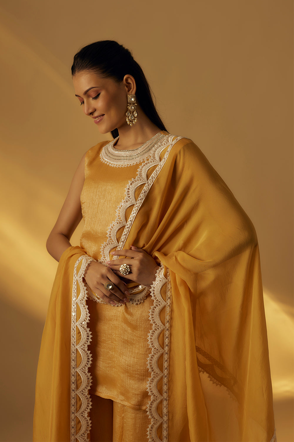 Mango Yellow Short Kurta Set