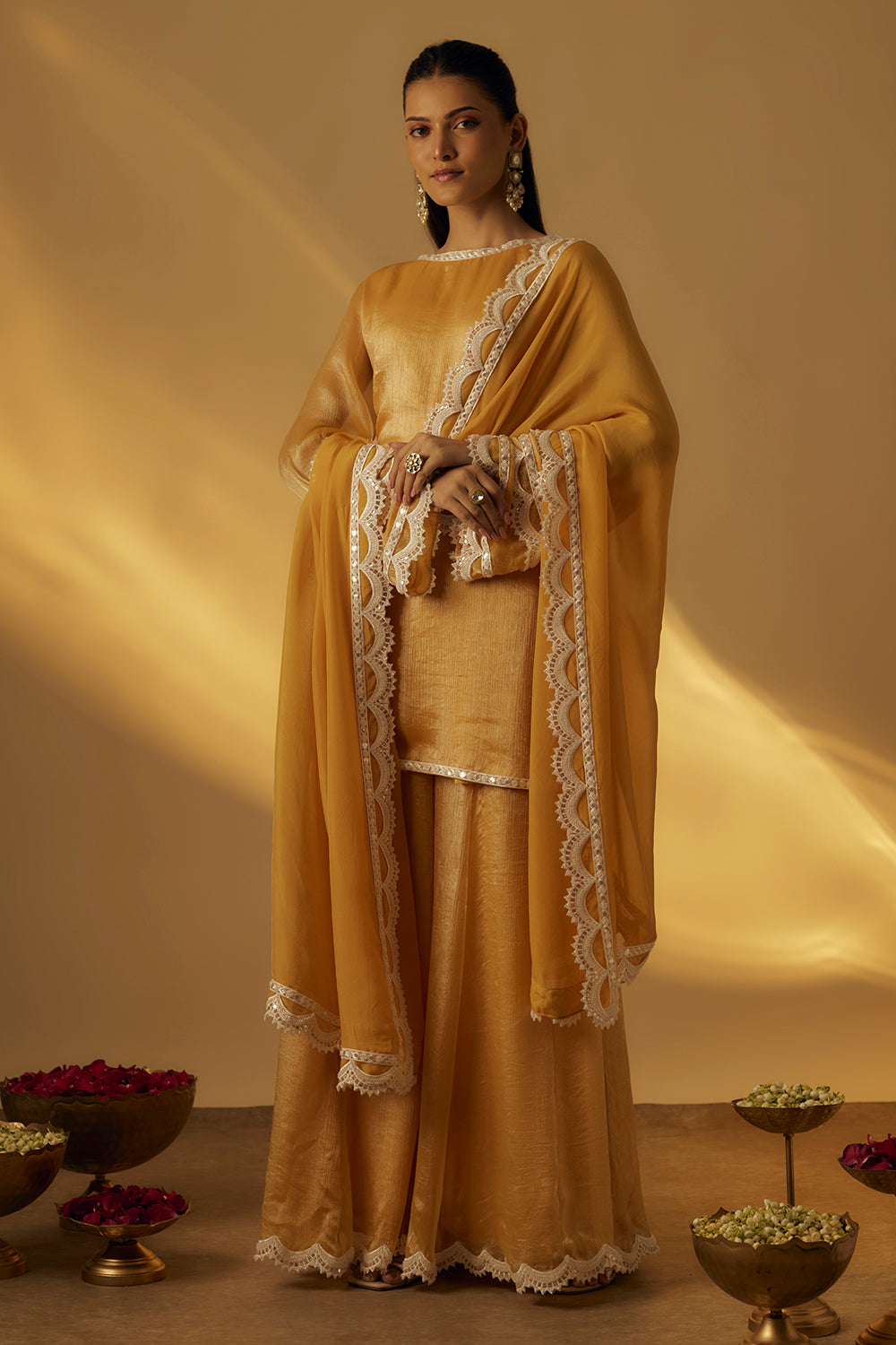 Mango Yellow Short Kurta Set