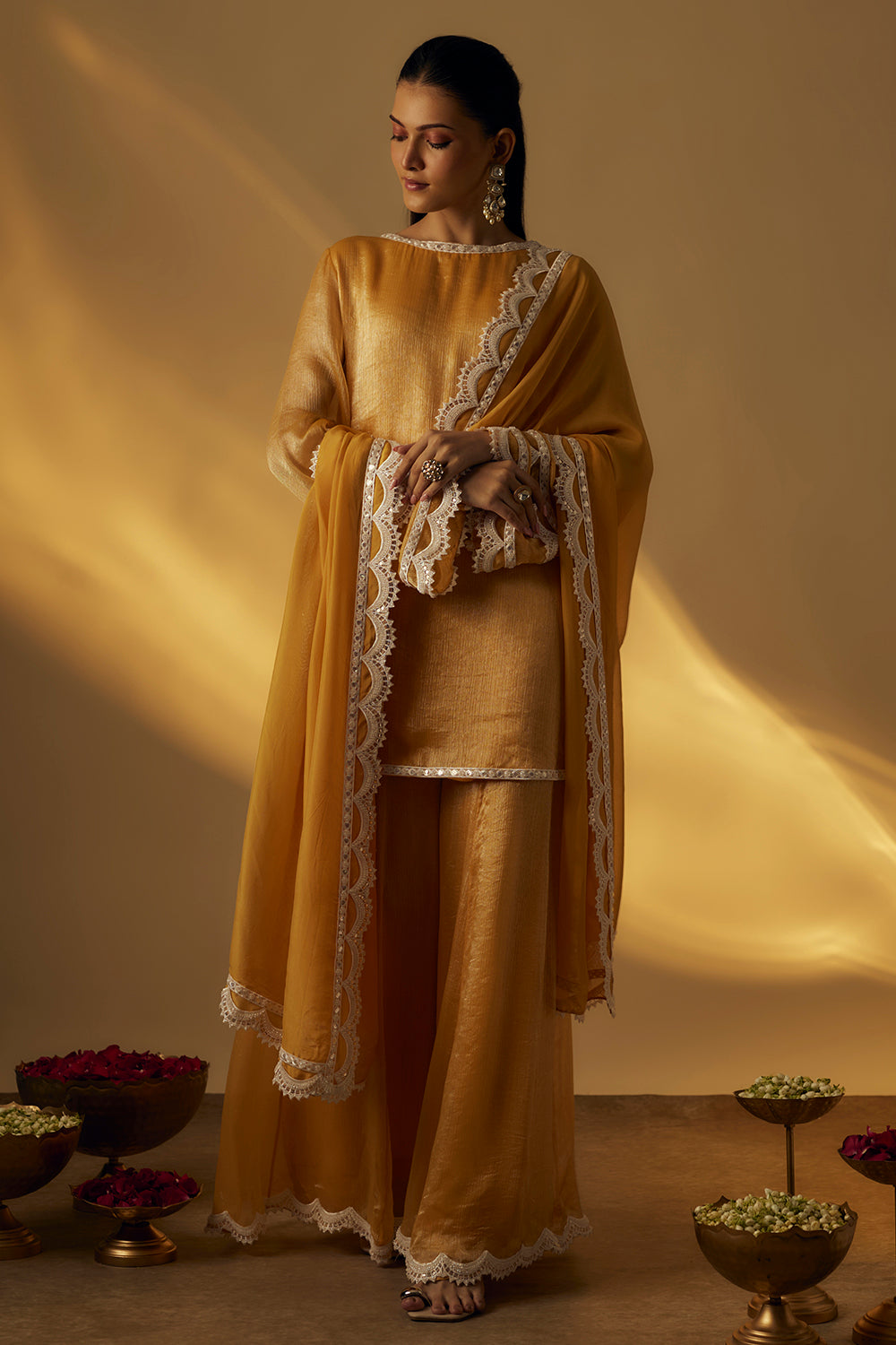 Mango Yellow Short Kurta Set