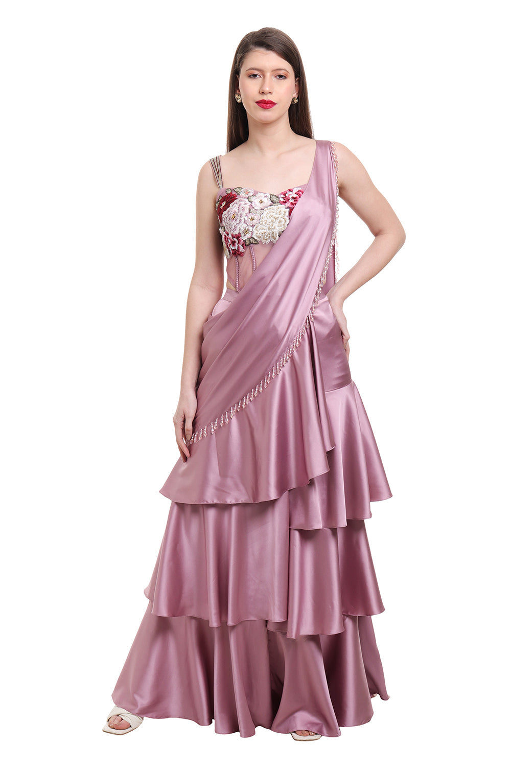 Mauve Drape Saree