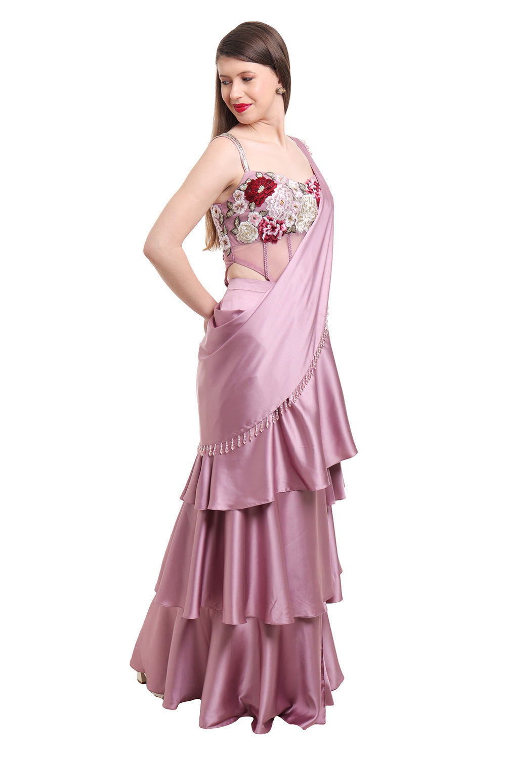Mauve Drape Saree