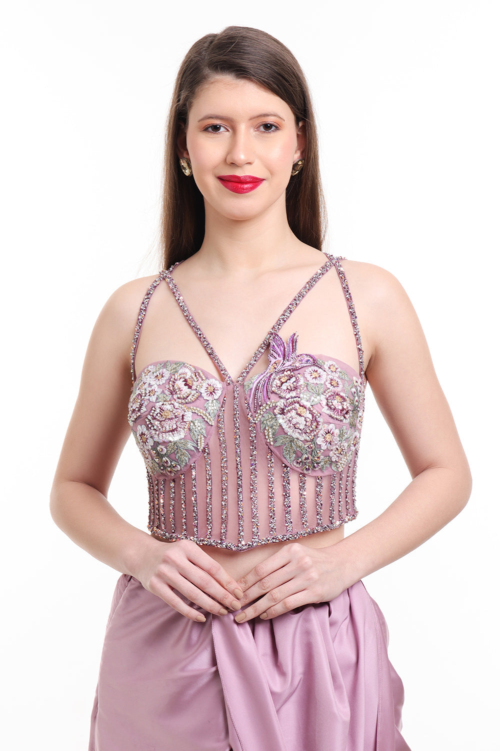 Mauve Drape Saree