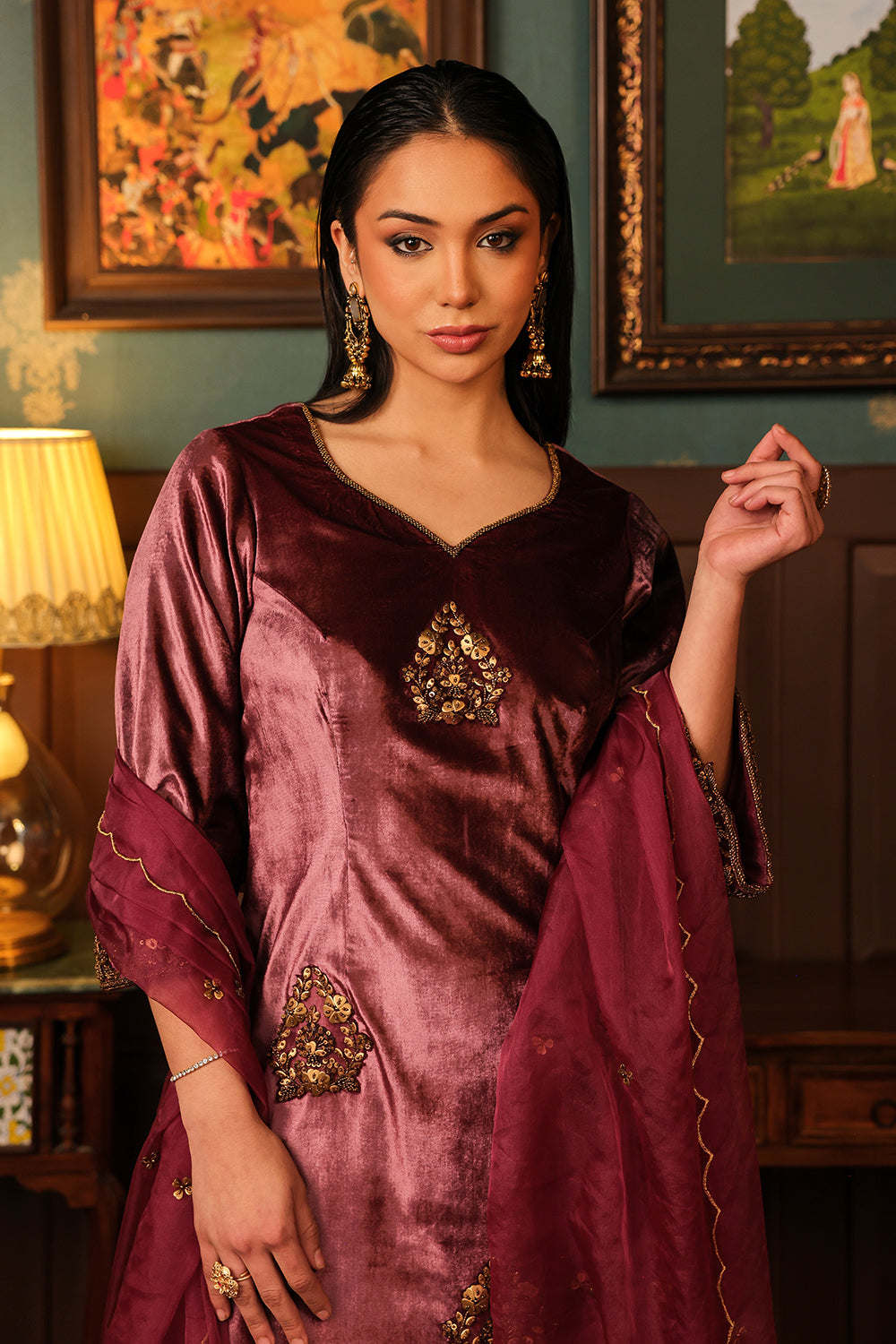 Mauve Sharara Set