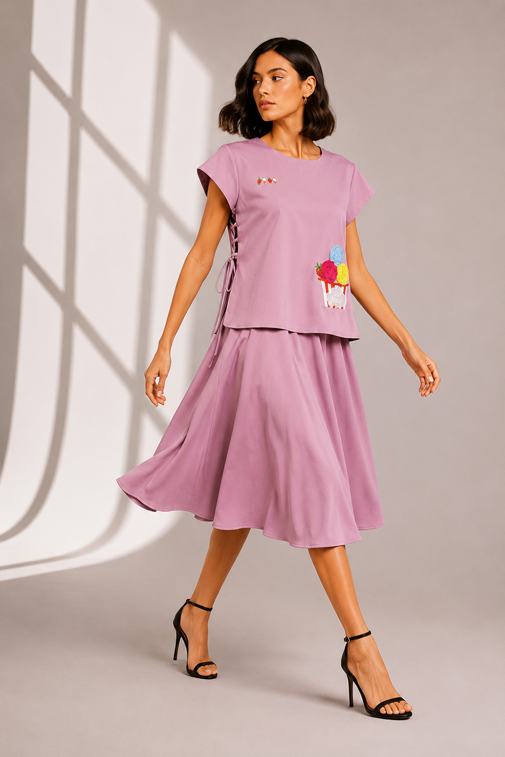 Mauve Skirt Set