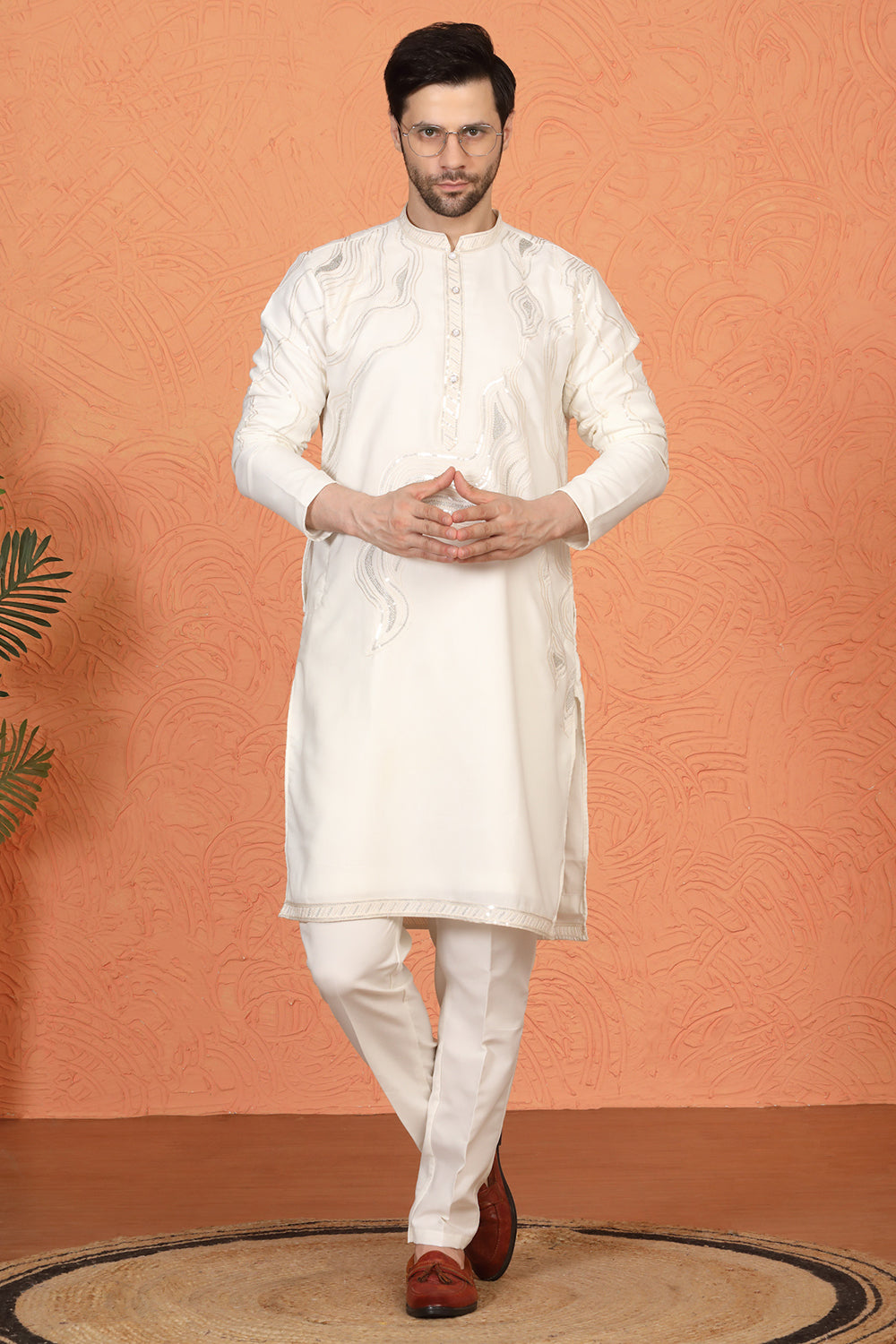 Mehfil-E-Khaas  Embroidered Kurta Set with Back Elastic Pants