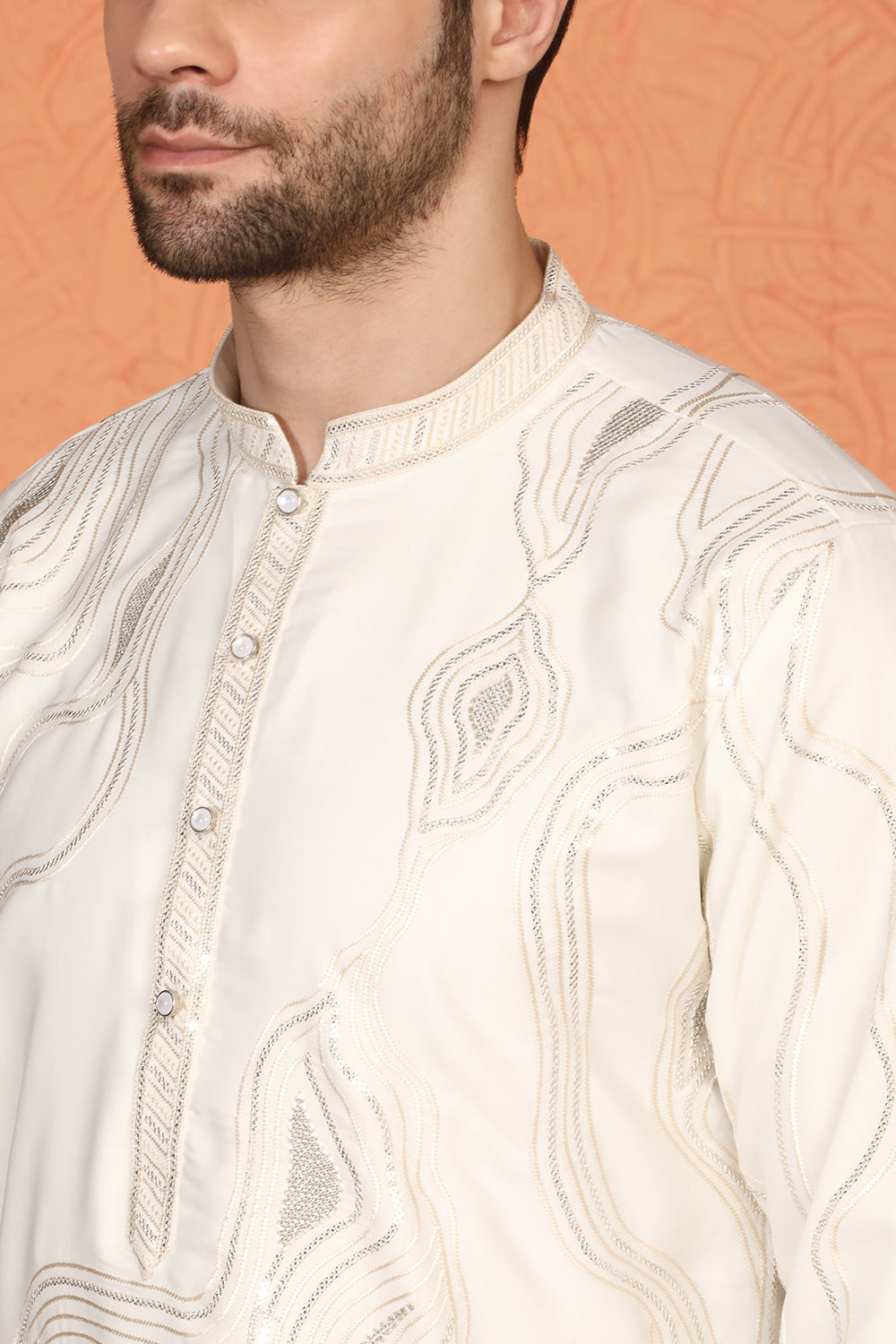 Mehfil-E-Khaas  Embroidered Kurta Set with Back Elastic Pants