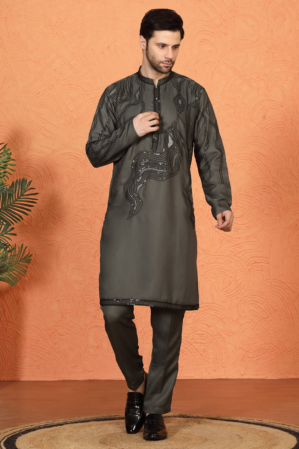 Mehfil-E-Khaas  Embroidered Kurta Set with Back Elastic Pants