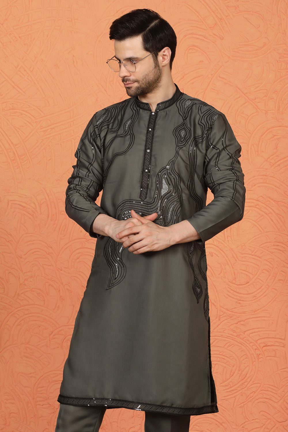 Mehfil-E-Khaas  Embroidered Kurta Set with Back Elastic Pants