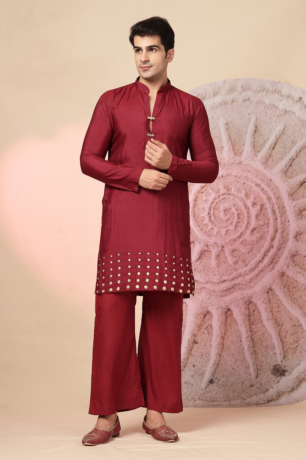 Mehroon Kurta And Palazzo Pant