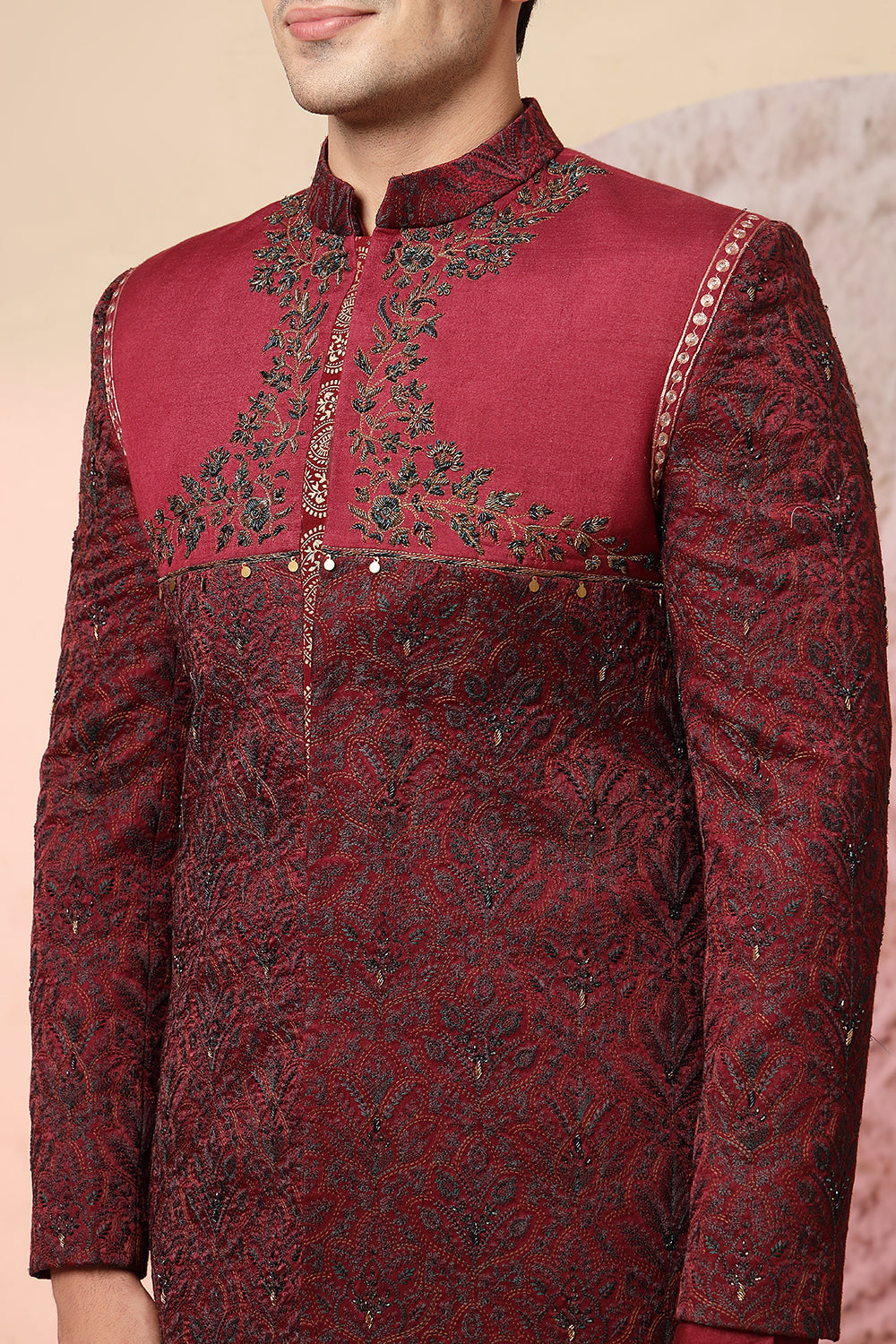 Mehroon Kurta And Palazzo Pant