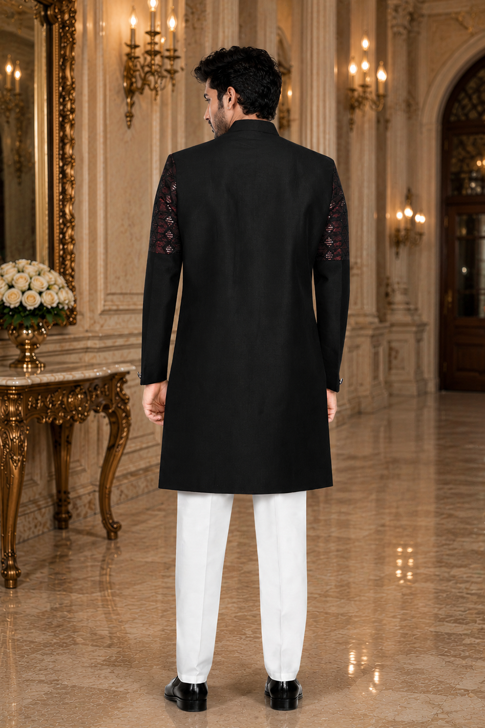 Men's Black Indo-Western