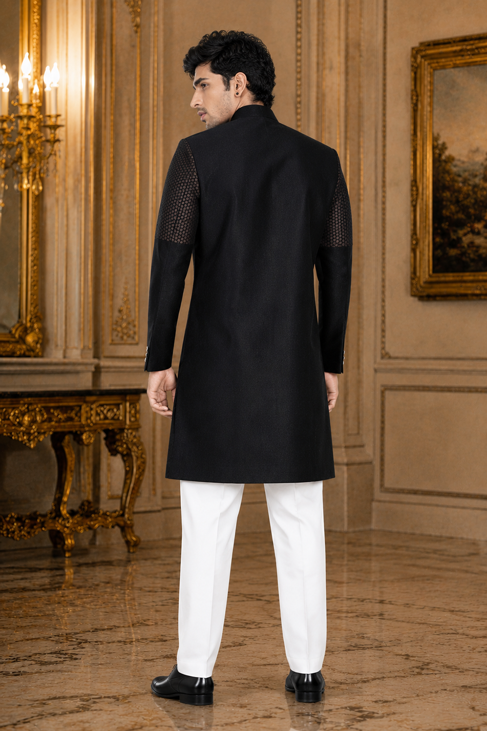 Men's Black Indo-Western