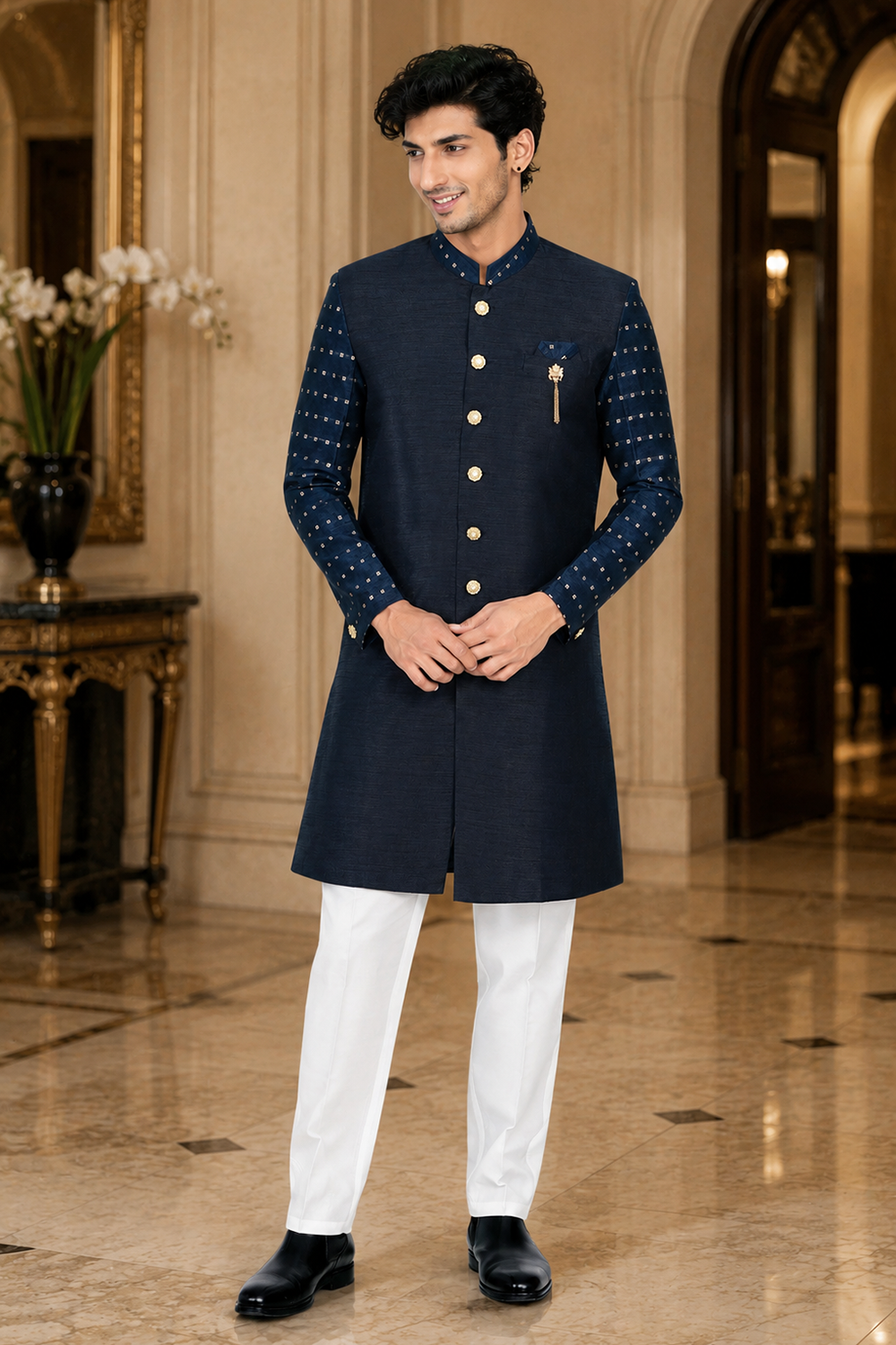 Men's Blue Indo-Western