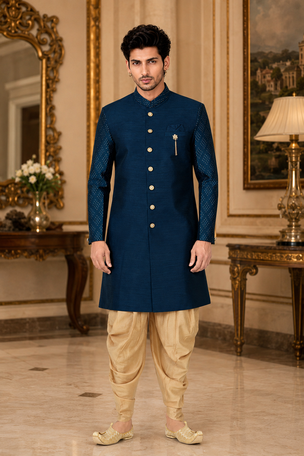 Men's Blue Indo-Western