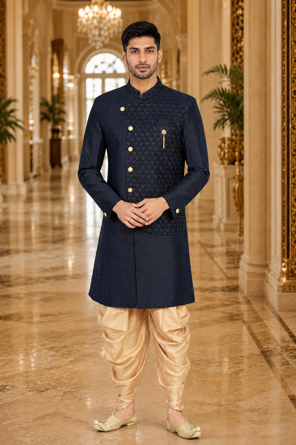 Men's Blue Indo-Western
